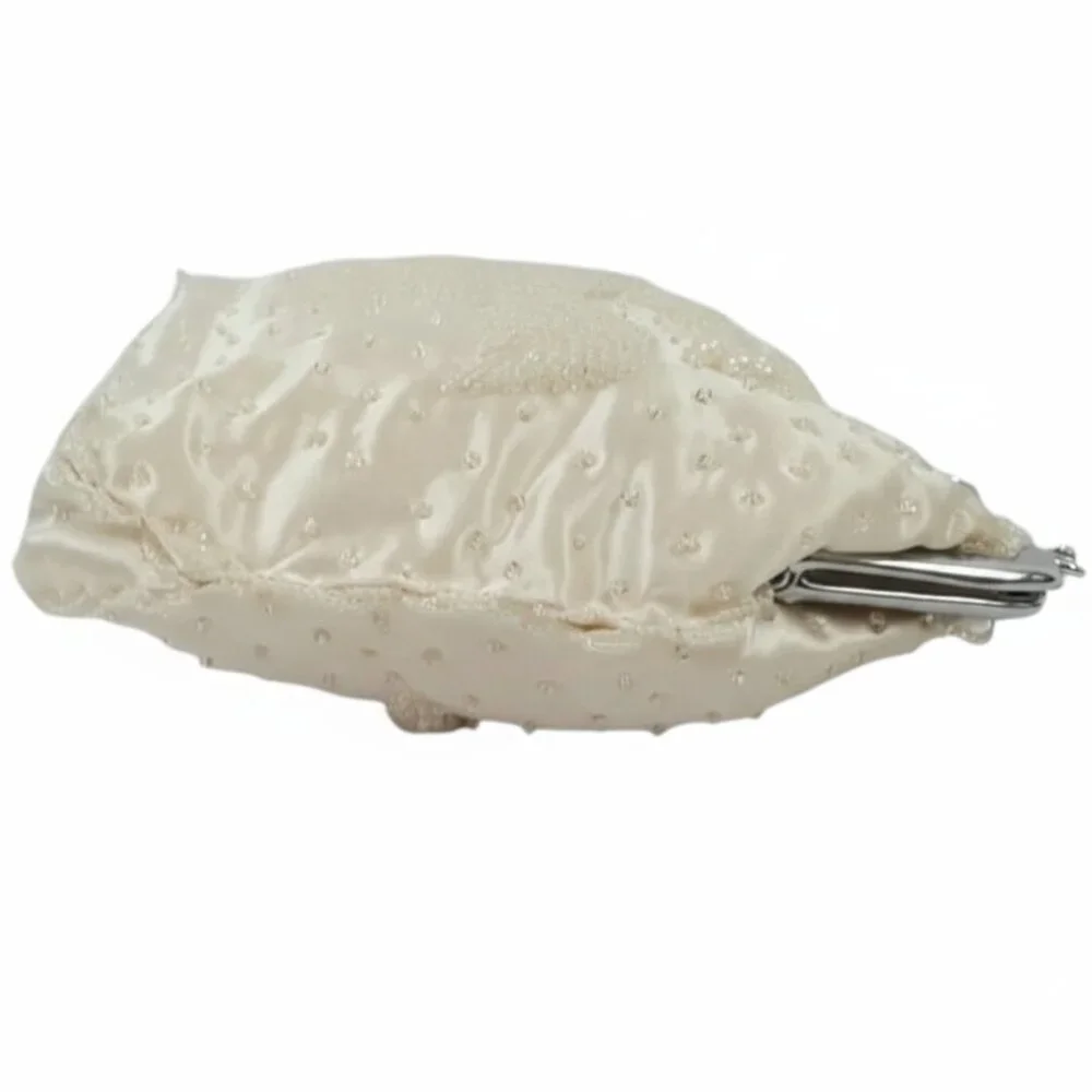 Vintage 80s Remco of California Evening Clutch/Shoulder Ivory Iridescent Beaded